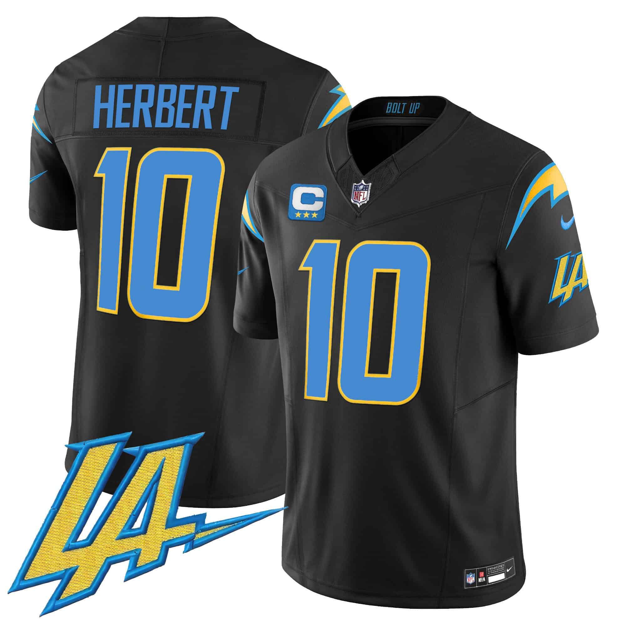 Men Los Angeles Chargers #10 Herbert Black 2024 Nike Vapor Limited NFL Jersey style 1->indianapolis colts->NFL Jersey